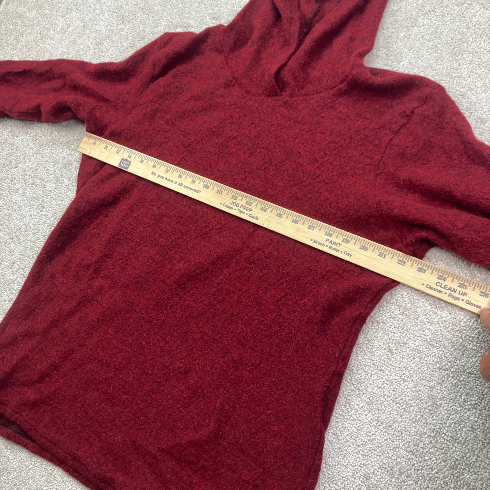 Appalachian Gear Company Women Xl Hoodie Red 100% Alpaca Wool All-Paca Pullover — image 4 of 6